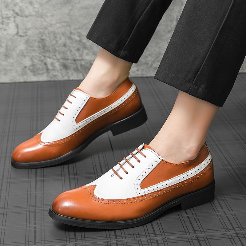 Fashion High End Brand Brogue Shoes Men's Genuine Leather Shoes Formal Clothing Conference Business Shoes Party Men's Dress Shoes