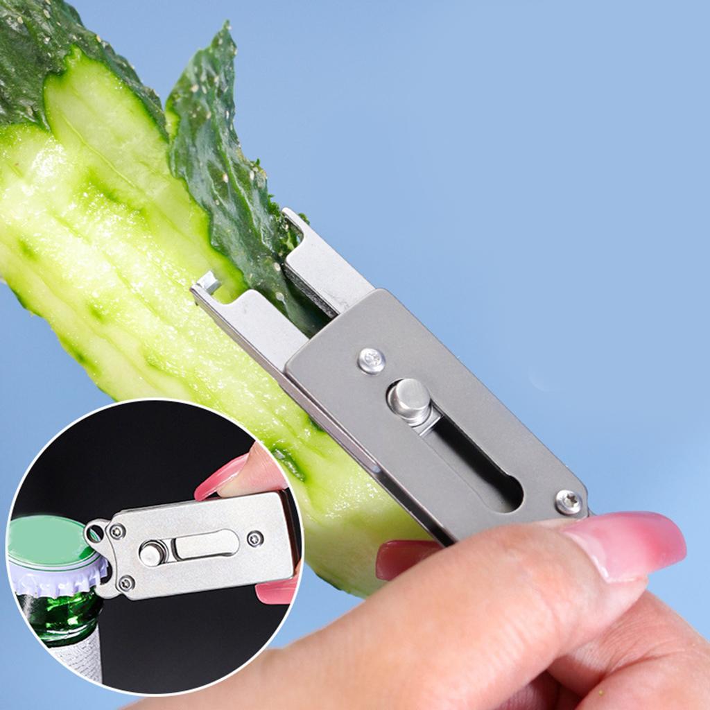 Практичный карманный мультитул с выдвижной овощечисткой и брелоком-открывалкой для бутылок, металлические аксессуары для кемпинга на открытом воздухе