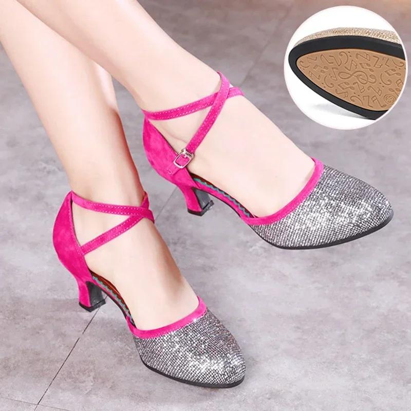 Fashion Summer New Women's Ballroom Dance Shoes for Women Soft Latin Dance Shoes for Girls Salsa Tango Sandals