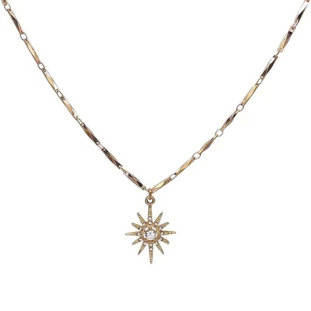 Регулируемое двойное ожерелье «Солнечная звезда» из кожи, цепочка на ключицу, ожерелье с подвеской «Солнце» для женщин