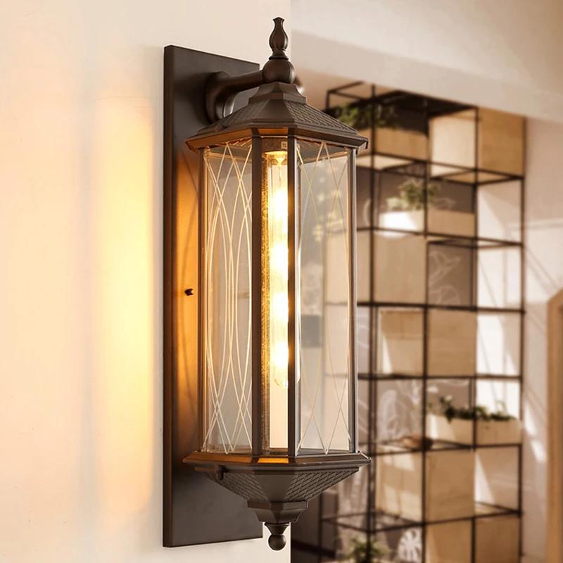 Светодиодный уличный настенный светильник Водонепроницаемый крыльцо Светильник Коридор Балкон Сад Простой балкон Дверь Терраса Настенный светильник наружное освещение