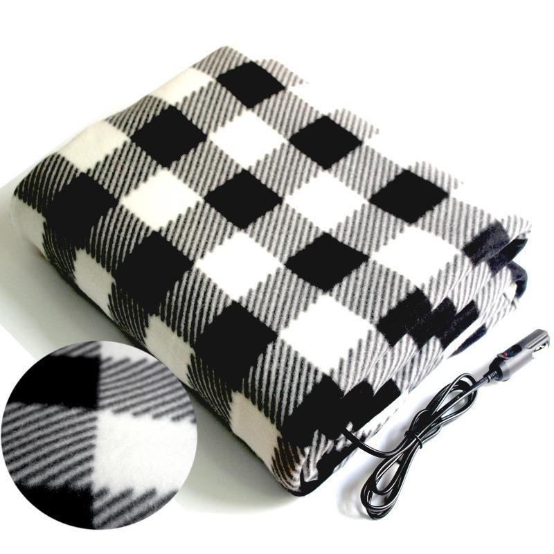 Зеленый автомобильный электроплед 12 В для кемпинга в машине, теплый искусственный электрический плед с подогревом (150x100см)