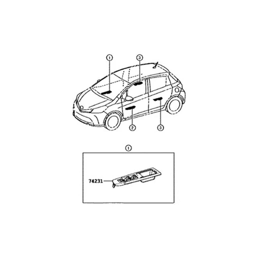 Верхняя панель переднего подлокотника RH 74231-52630-C0 для Toyota Vitz 2010-2014 гг.