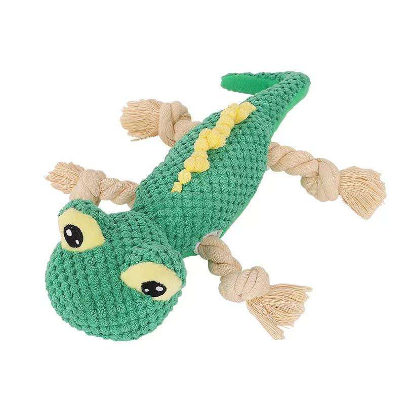 Crocodile Durable Dog Chew Toys Squeaky Interactive Puppy Dog Toys with Crinkle Paper Puppy Chew Toys for Teething
