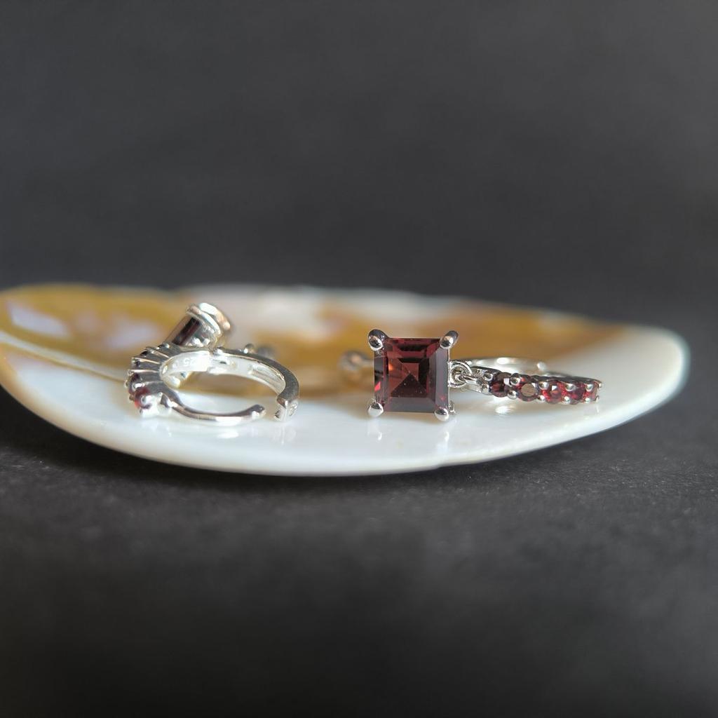 Серебряные серьги с натуральным гранатом 2.605ct (2195498)