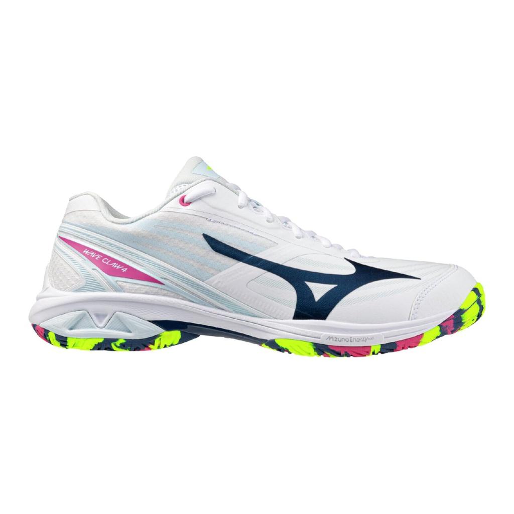 Mizuno Wave Claw 4 Badminton Size 2E Shoes, White/Ice Blue, 27.5 cm,