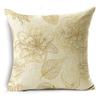 Nordic Style Golden Leaf Simple Bedside Cushion Cover Living Room Sofa Decoration Pillowcase 4040cm/4545cm/5050cm