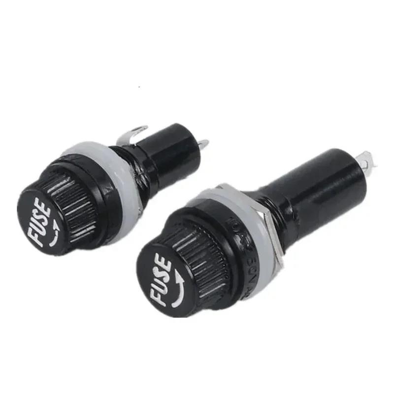 5PCS Black Knob Fuse Safety Socket Glass Socket 5*20MM 6*30mm Fuse Holder Fuse Base Fuse Holders1