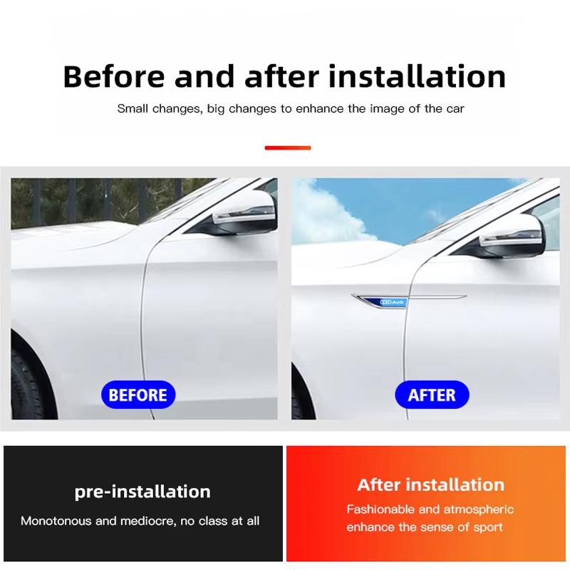 2026 Car Leaf Board Side Decorative Sticker Label Body Blade Decals For 22x Sline A1 A3 A4 A5 A6 A7 A8 B8 B9 B6 C6 Q2 Q3 Q5 Q7 Q8 TT D2