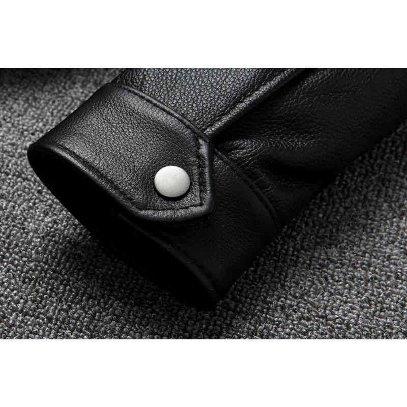 Chinese Size Men Leather Jacket Genuine Cow Leather Natural Fur Collar Flight Jackets Mens Cowhide Coats Winter Air Force Clothes