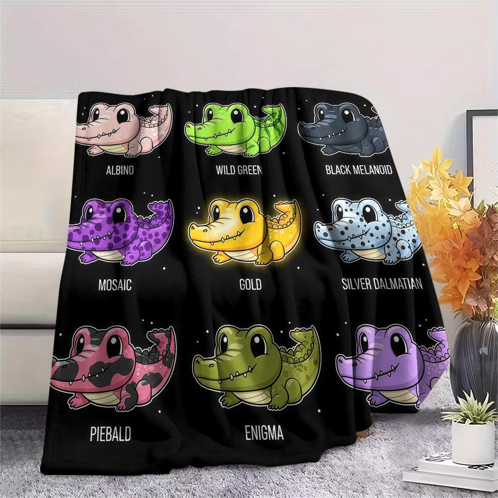 1PC Cute cartoon animals Print Flannel Blanket, High quality Comfortable for All Seasons, Home Decor, Warmth and Comfort, Perfect for Christmas Gifts