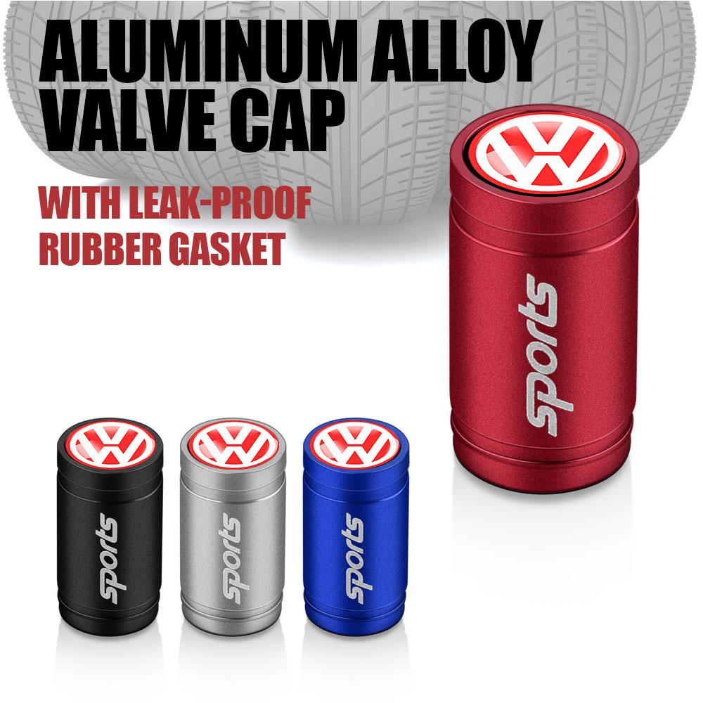 4PCS Car Badge Wheel Tires Valve Caps Metal Tyre Dust Cover For Volkswagen Golf Motion Touran Rline TDI R32 MK4 GTI Tiguan Jetta DUVWZ1