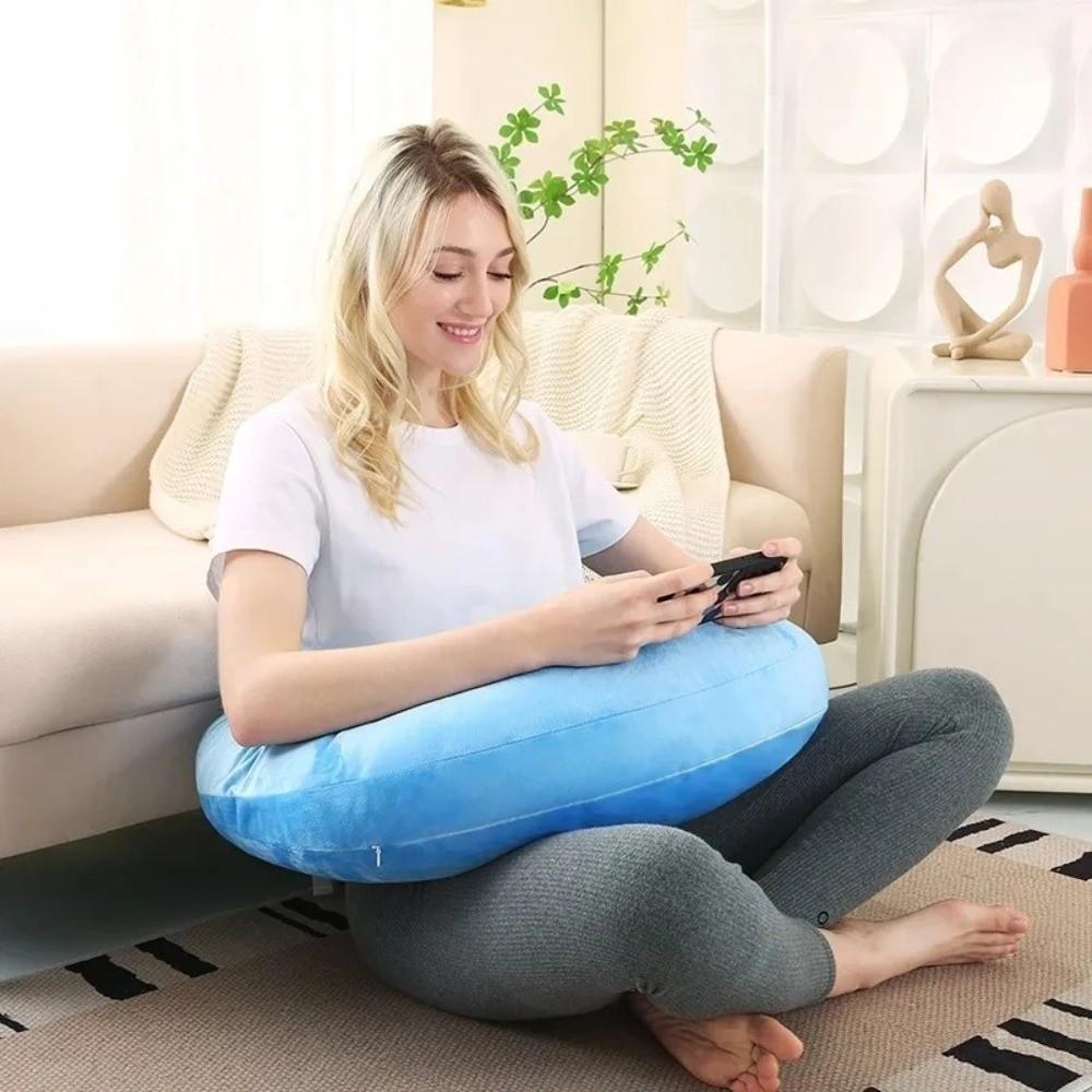 New Soft Reading Gaming Pillow Skin-Friendly Multi-Purpose Ergonomic Moon Pillow Comfortable U-Shaped Lap Pillow Office Nap