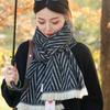 Fleece-Like Cashmere Scarf Women's Autumn Winter Cute Soft Versatile Plaid Thickened Neck Warmer Checkered