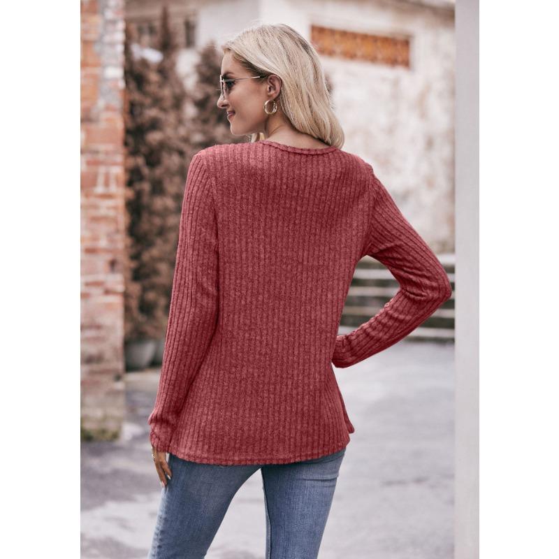 YYFS Женские модные повседневные весенне-осенние однотонные блузки и рубашки с круглым вырезом с длинными рукавами и принтом