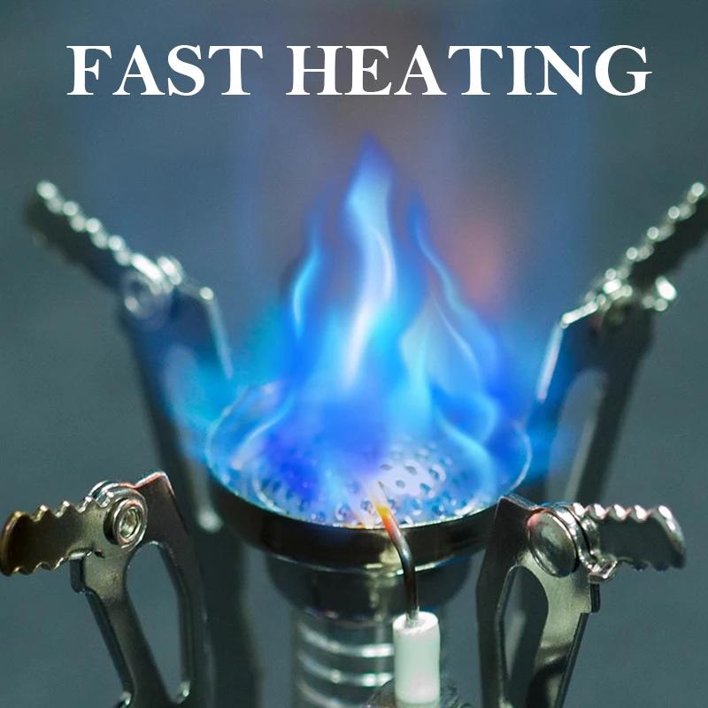 Пикник на открытом воздухе Кемпинг Интегрированная мини-печка Портативная плита с электронным розжигом Варочная поверхность Посуда для путешествий