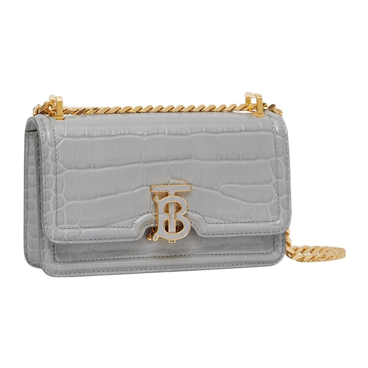 Burberry Calfskin Lock Bag, Shoulder Bag, Crossbody Bag Mini Women's Gray 80595211