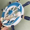 Wooden Ship Wheel Rudder Wall Decor, Nautical Beach Ocean Decor Wooden Boat Ship Steering Wheel Home Wall Hanging Decoration