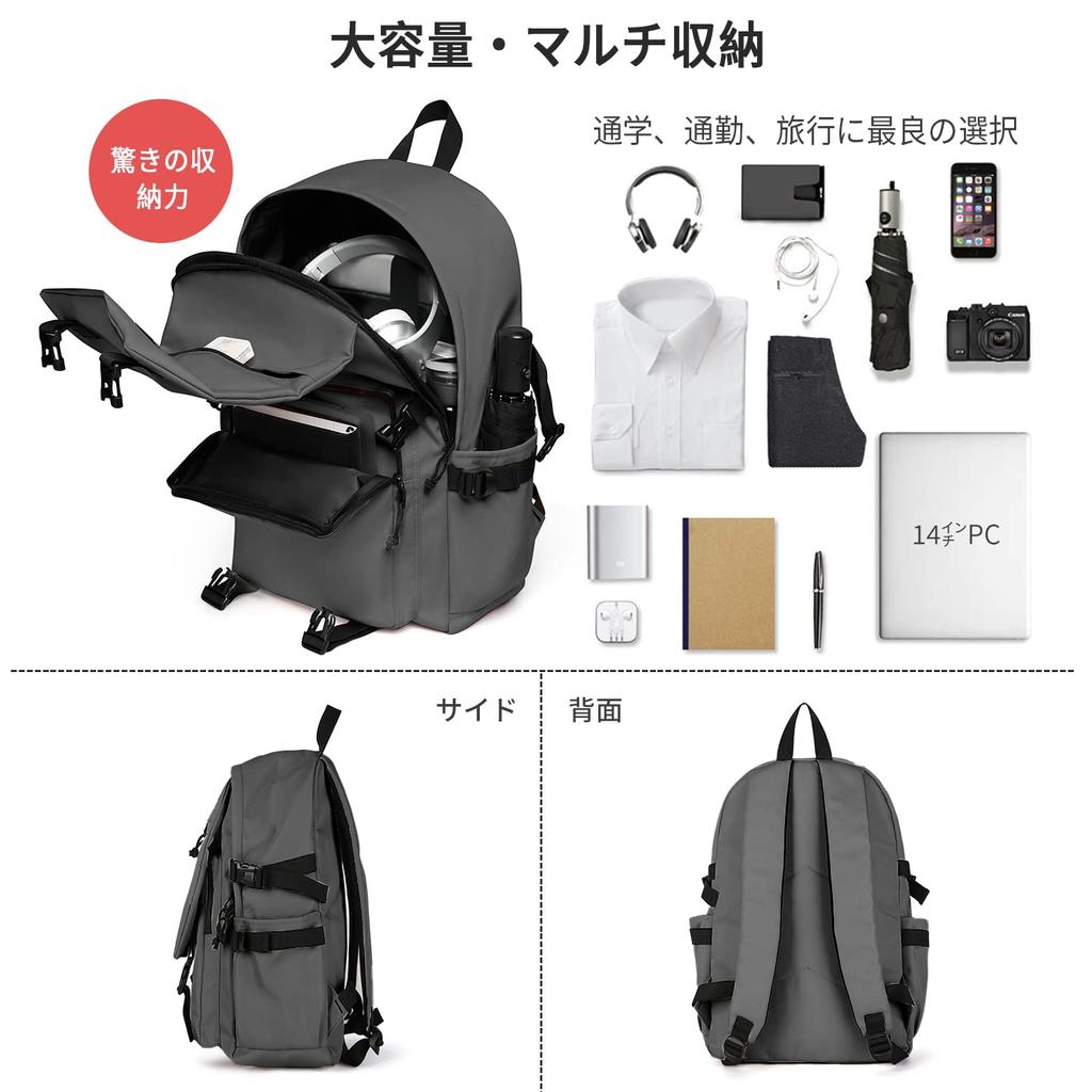 Large Town For High School Black [SEAFEW] Women's Rucksack, Capacity, Backpack, Women, Students, Men, Women, School, Commuting, Travel, Lightweight,