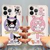 Мультяшный милый чехол Kuromi для iPhone 17 Pro Max Air 12 Mini 16 7 8 XR 15 11 14 Plus 13 Pro XS Max Мягкая крышка для телефона