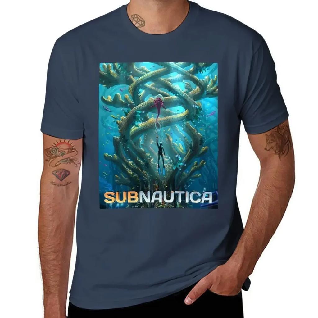 Subnautica Poster T-Shirt summer top plus sizes quick drying mens graphic t-shirts hip hop