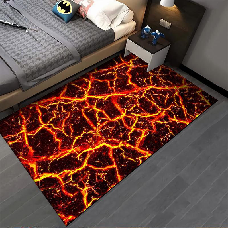 Flame Style Printed Carpet for Home Decor Suitable for use as an anti-slip game mat for living room and bedroom sofas