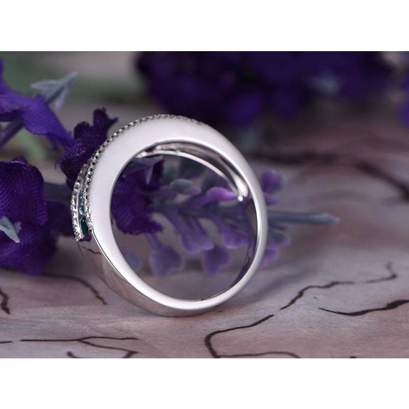 Европейские и американские свадебные подарки и модные аксессуары. Платиновое кольцо с изумрудом и цирконом для женщин.