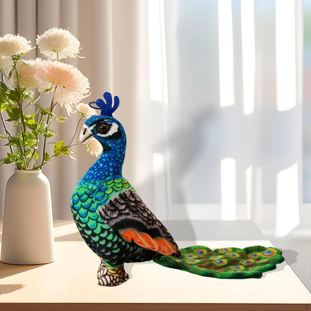 Pafowl Doll In Plush, Animal with Birds Comfortable, Charming, Toy Peacock