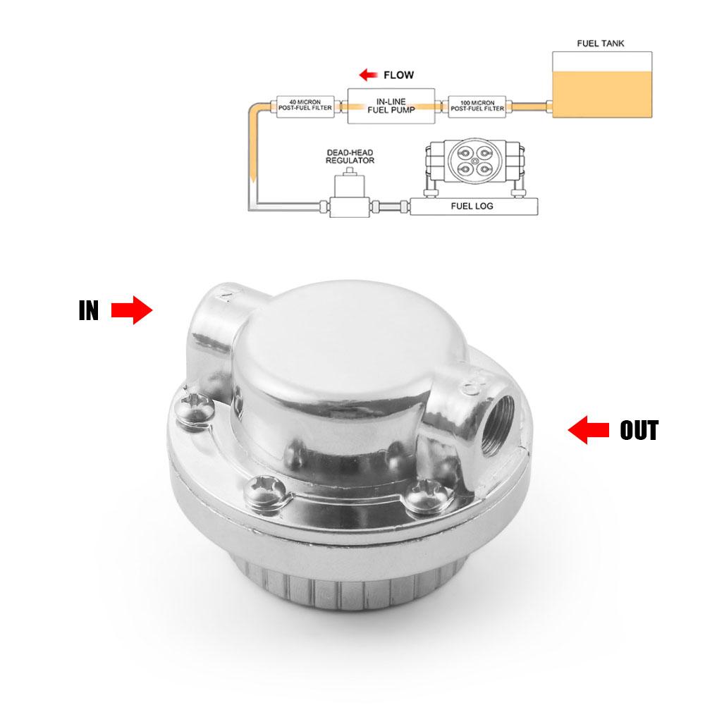 Universal Adjustable Carburetor Fuel Pump 1.5-5 Psi 5/16'' 3/8'' Fuel Line Pressure Regulator for Automotive car Pressure Regulators 5