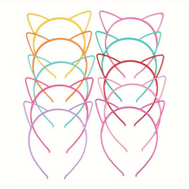 22Cute cat ear headband with plastic bunny bow hair accessory22Brightly colored, comfortable, hand-washable women's headband for party outfits, daily