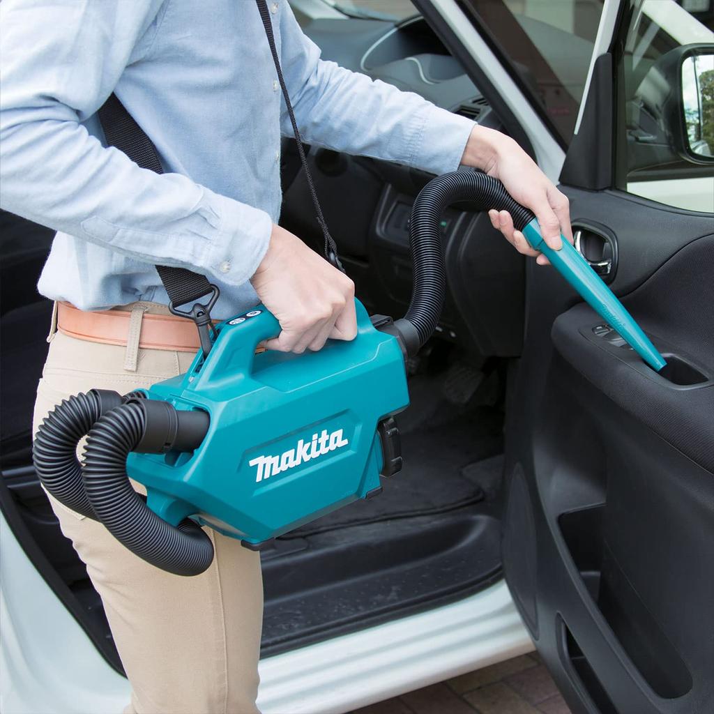 Makita Беспроводной пылесос CL121DZ 10,8 В Компактный для чистки салона автомобиля, Переключатель одним касанием, Только корпус с мягкой сумкой. Аккумулятор, Зарядное устройство продаются отдельно
