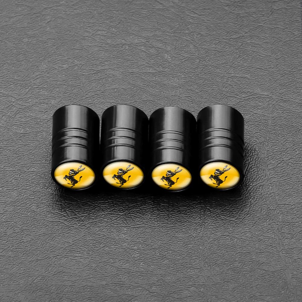 4Pcs Donkey Emblem Car Styling Valve Caps Wheel Tires Air Valve Stem Protective Cover for Ferrari Auto Modification Accessories GP2