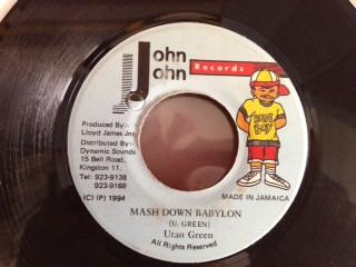 7-дюймовая пластинка UTAN GREEN - Mash Down Babylon NONE John John Recor 1994 Ямайка Регги, Ска и Даб Б/У