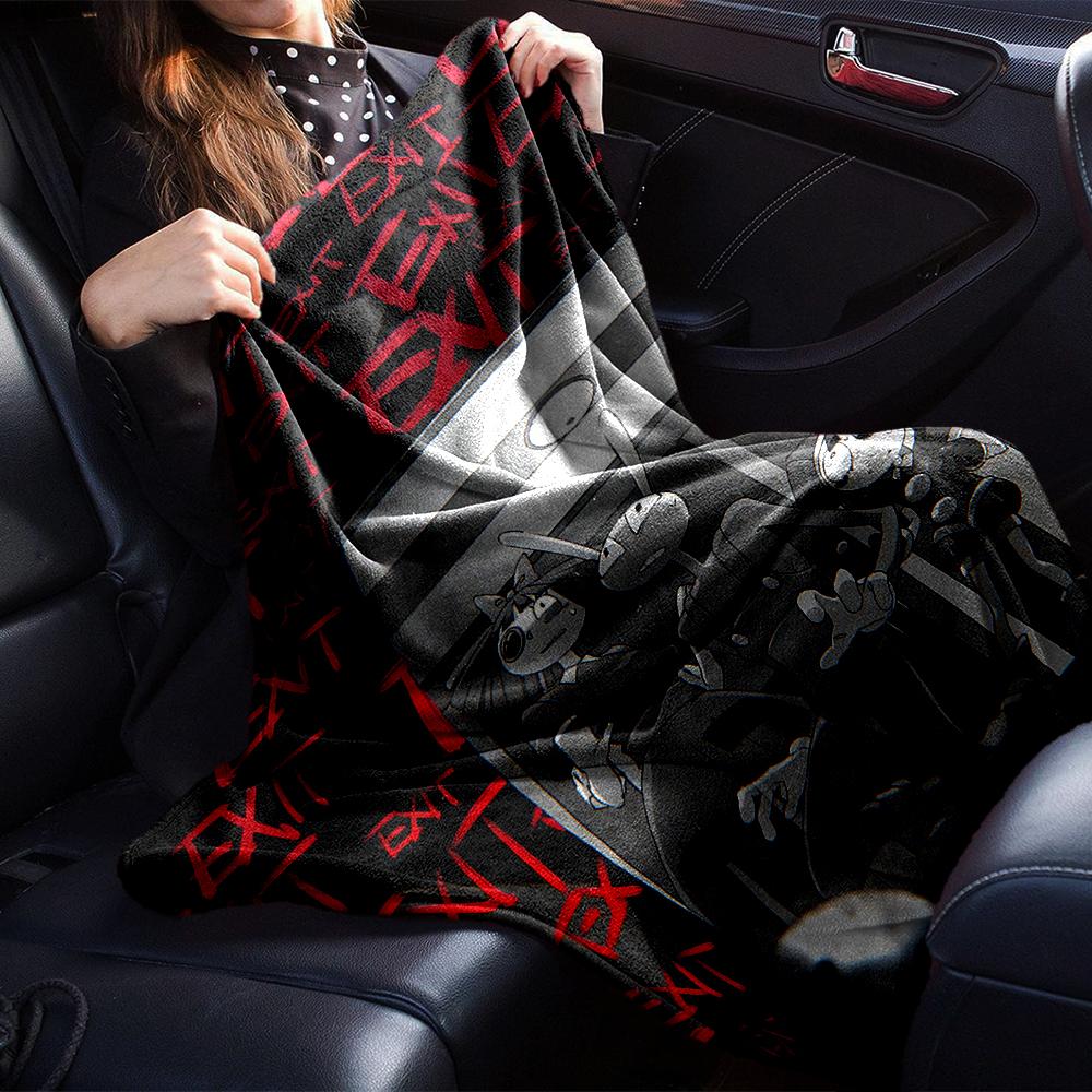 1Pc Exit Sign Mystery Blanket Soft Throw Blanket For Home Bedroom Bed Sofa Travel Office Solid Christmas Blanket