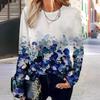 Spring and Autumn Round Neck Flower Pattern 3D Printed Top Fashionable Casual Long Sleeved Women's T-shirts