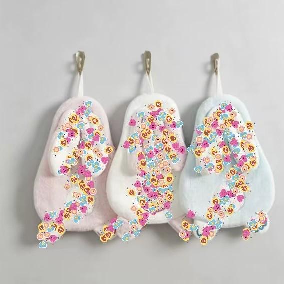 Рождественское полотенце для рук Sanrio Hello Kitty - Милый дизайн с лягушкой, коралловый флис, двухслойное, утолщенное.