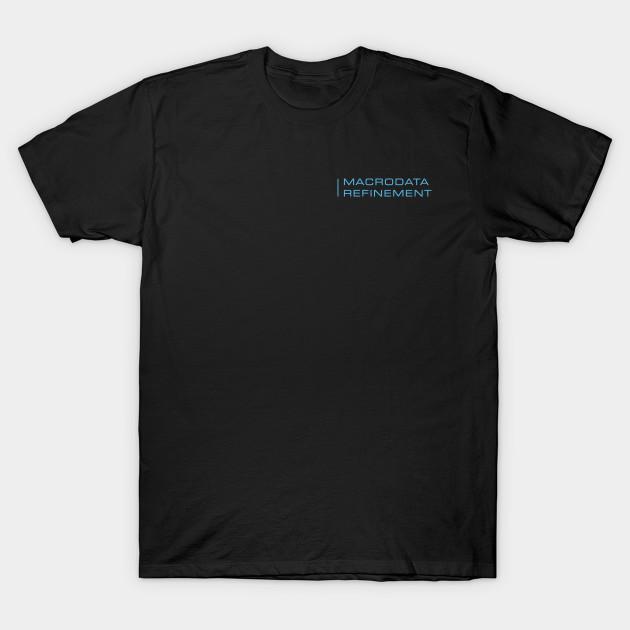 Men Black Print T-shirt Lumon Macrodata Refinement Work No-Cut Transfer Paper Print Cotton Tshirt