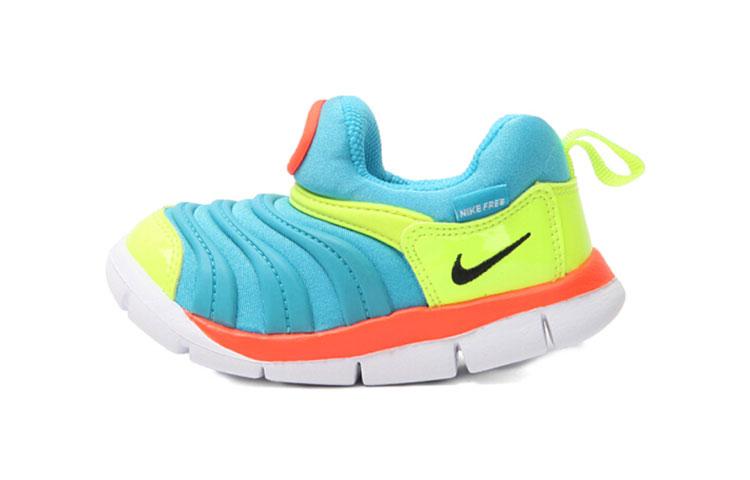 Nike Dynamo Free 'Light Blue Fury Volt' Slip Resistant Cushioning Low top Toddler Shoes Blue Infant And Toddler 343938-423