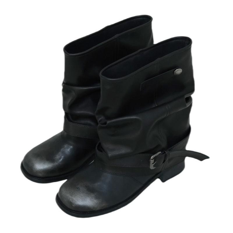 Fashion Western Cowgirl Boots 2025 Morden Fashion New Style Comfortable Women's Boots Trendy Versatile Slip On Solid Women Short Boots