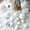 6Pcs 4/6/8CM Christmas Snow Ball White Foam Reusable Wedding Holiday Decoration Xmas Tree Hanging Ball Ornament Pendant
