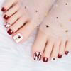 Red Rose Fake Toenails Full Cover Foot Nails Nail Tips Toe Nails for Women Girl