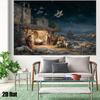 1 2D flat banner  Christmas horse trough scene background - perfect and detailed classic story decoration  party banner