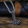Personalized Sweater Chain Stainless Steel Retro Thor Hammer+necklace Accessories