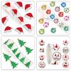 200-500Pcs Christmas Stickers Christmas Tree Santa Hat Self-Adhesive Gift Tags Pvc Gift Wrapping Seals Decals Party Decorations