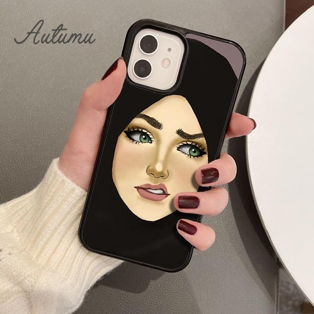 Muslim Islamic Gril Eyes Phone Case for iPhone 11 12 13 14 Pro Max Mini X XR XS SE 2020 6S 7 8 Plus Samsung Galaxy S21 S22 Cover