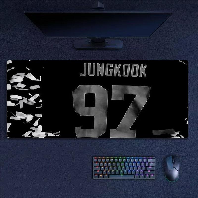 Jungkook Mouse Pad, Large Gaming Desk Mat, Non-slip XXL Mousepad for Laptop & Tablet, Mini PC Playmat with Stitched Edges
