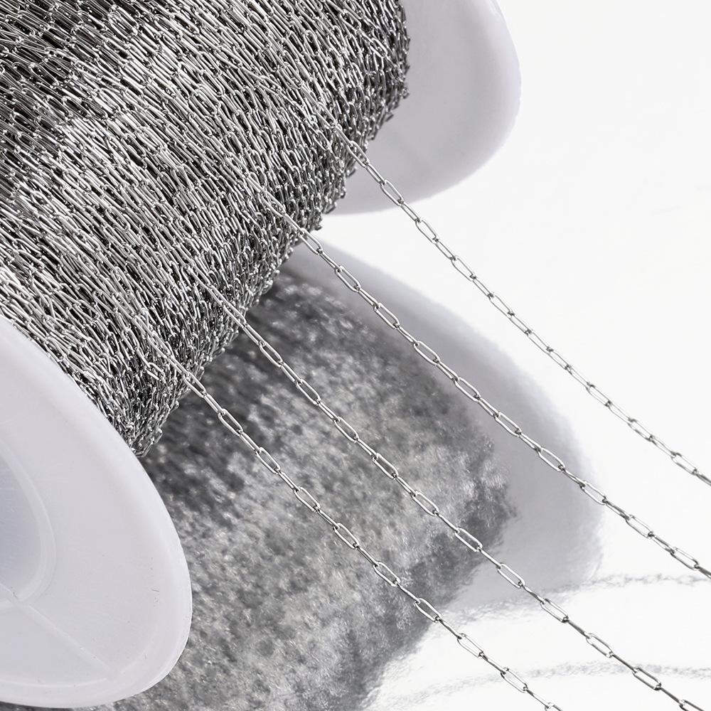 10 м позолоченная вакуумная нержавеющая стальная цепь - 0,8 мм ультратонкое квадратное ожерелье для самодельных ювелирных изделий