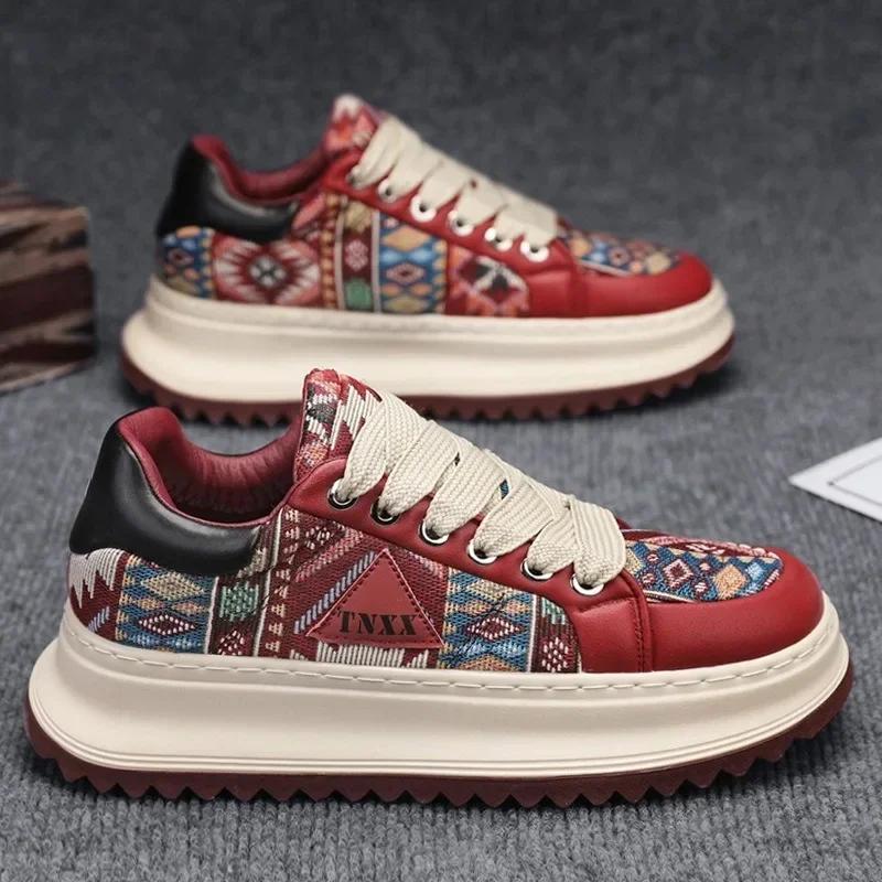 Кроссовки мужские повседневные туфли новые уличные туфли из искусственной кожи на платформе теннис бег спорт походы люкс скейтборд дизайнерская модная обувь