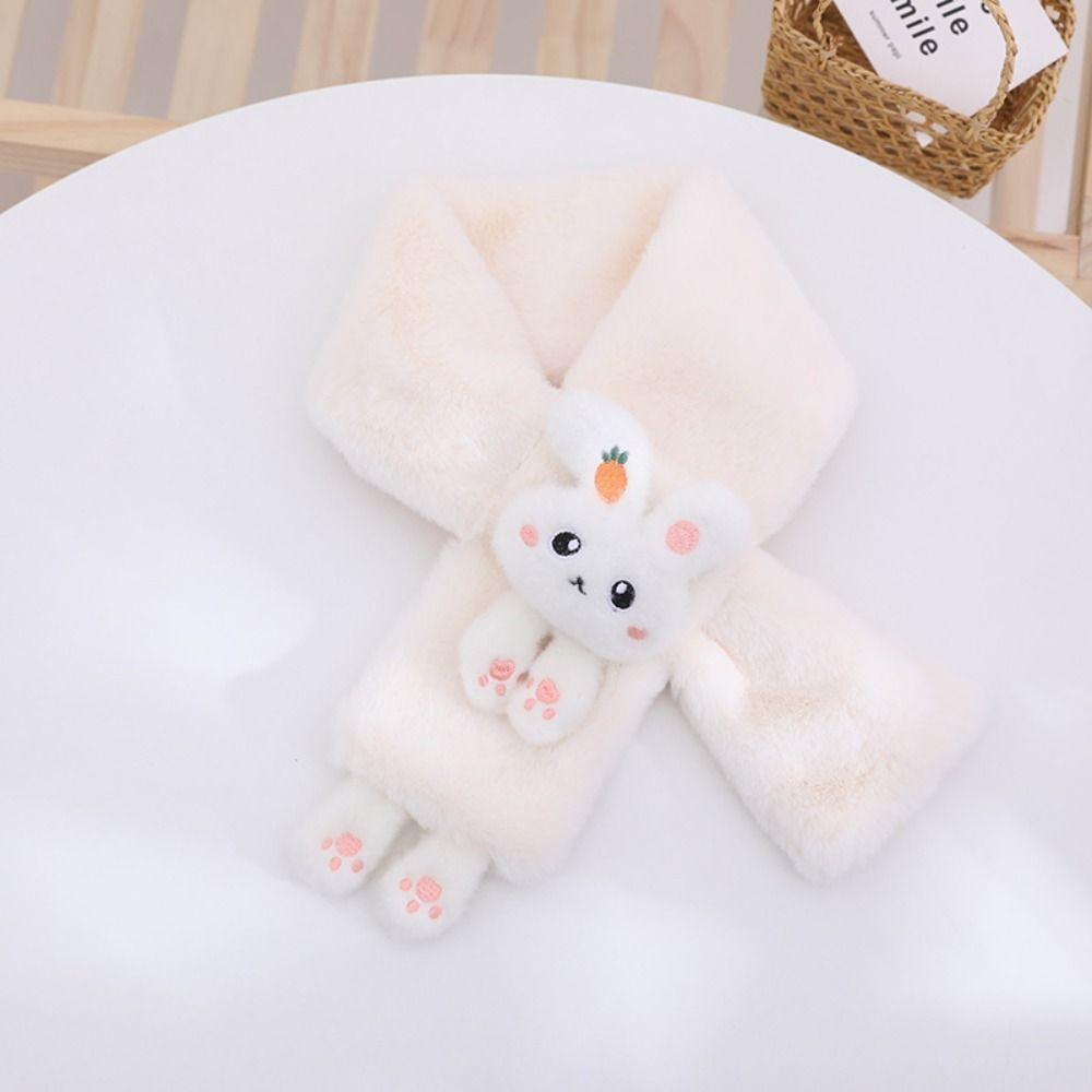 Thick Cartoon Faux Fur Scarf Warmth Scarves Wraps Cute Cold-Proof Collar  Boys Girls