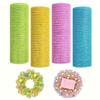 4pcs Decorative Mesh Four Color Combination Foil Mesh Tape Rolls, 10Inch Width, 30Ft 1 Roll for Wreath Making, Door Hanging Craft Supplies Party